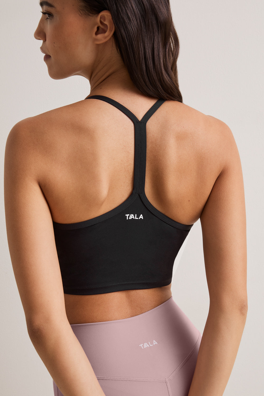 DayFlex Seamed Halter Sports Bra - Shadow Black