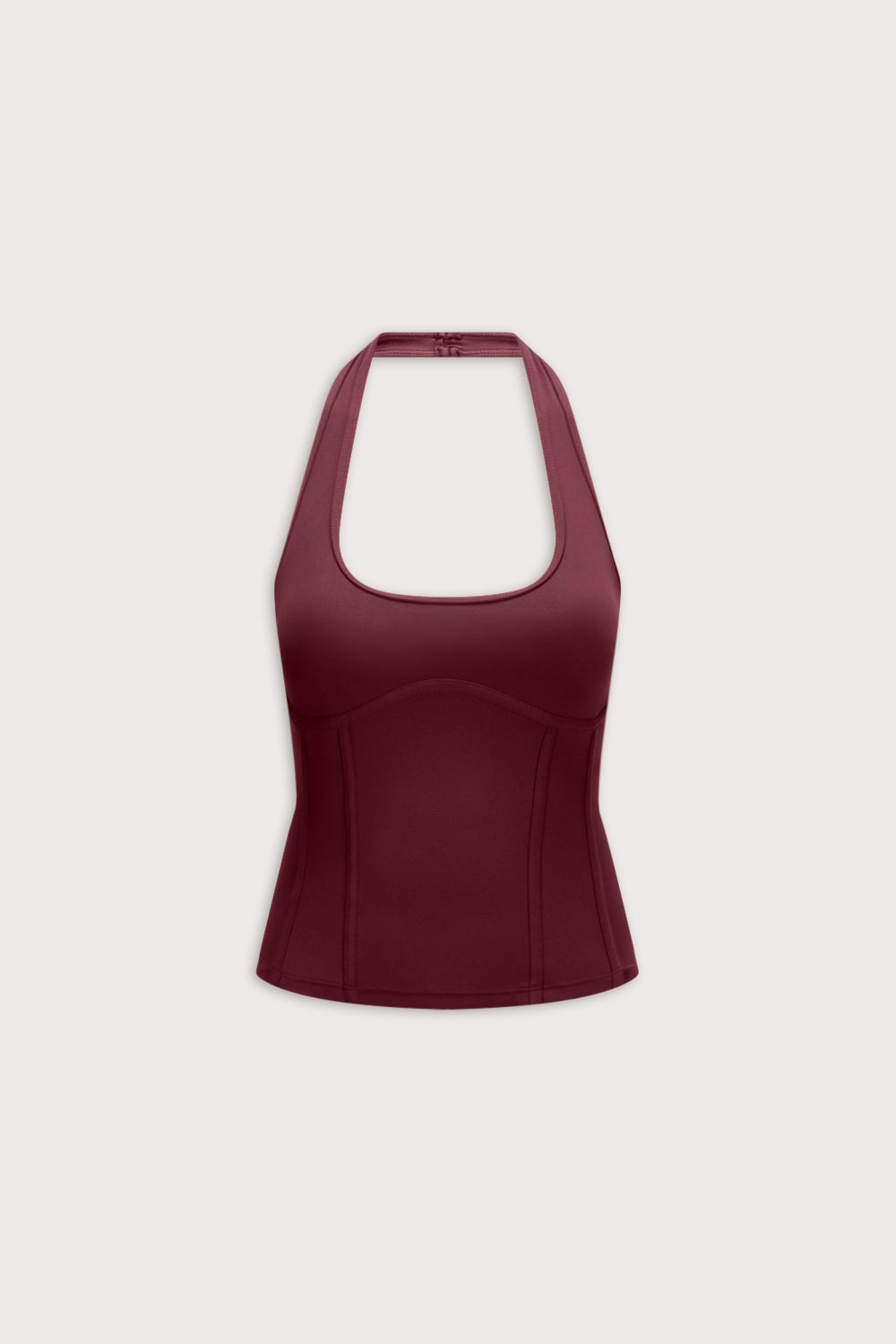 DayFlex Seamed Halter Tank - Burgundy