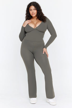 DayFlex Wrap Flared Yoga Pant - Dark Olive