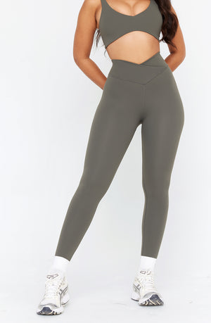DAYFLEX WRAP HIGH WAISTED LEGGING - DARK OLIVE
