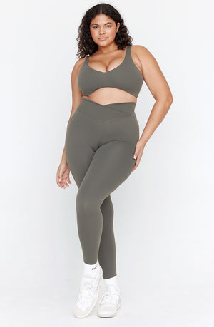 DAYFLEX WRAP HIGH WAISTED LEGGING - DARK OLIVE