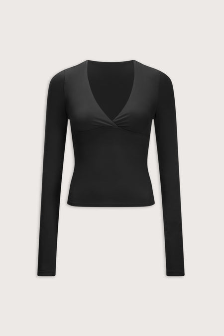 DayFlex V Neck Top - Shadow Black