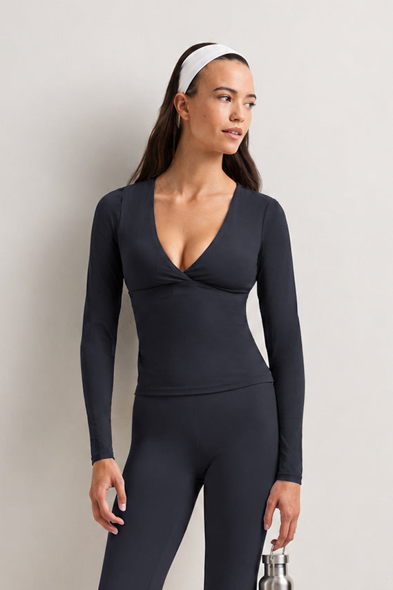 DayFlex V Neck Top - Midnight Navy