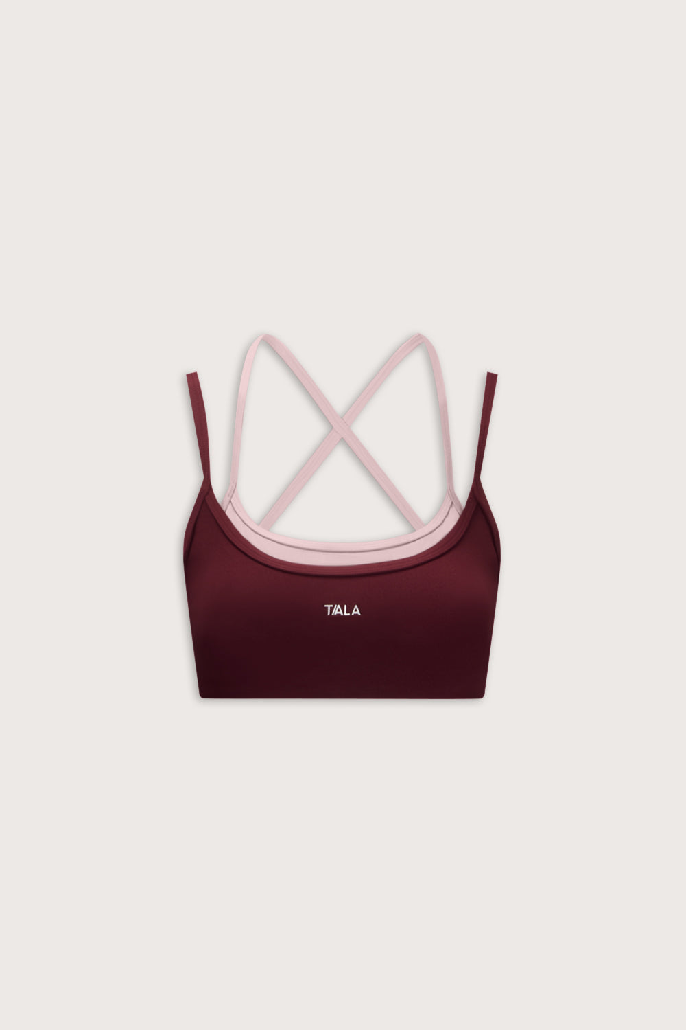 DayFlex Double Layer Sports Bra - Burgundy / Blush