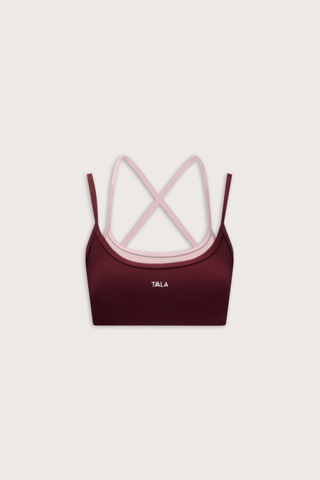 DayFlex Double Layer Sports Bra - Burgundy / Blush