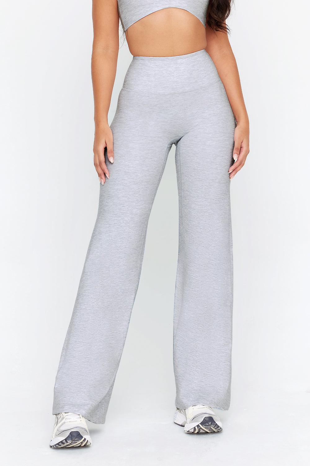 DAYFLEX HIGH WAISTED WIDE LEG YOGA PANT - GREY MARL