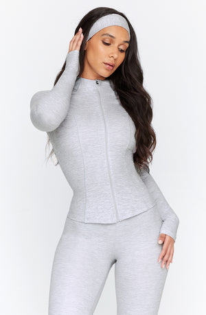 DAYFLEX ZIP THROUGH JACKET - GREY MARL