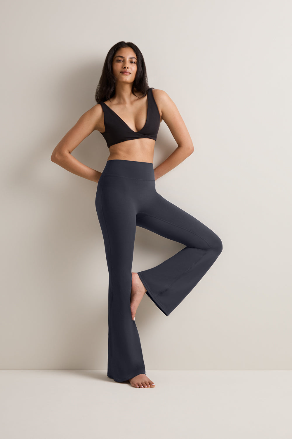 DayFlex High Waisted Flared Yoga Pant No Front Seam - Midnight Navy