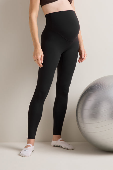 DayFlex Maternity High Waist No Front Seam Legging - Shadow Black