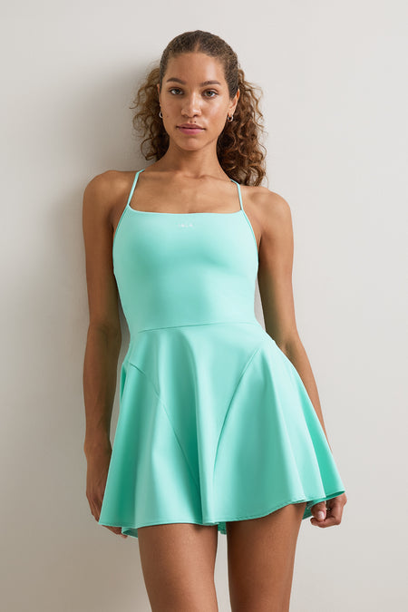 DayFlex Strappy Back Active Dress - Cyan Blue