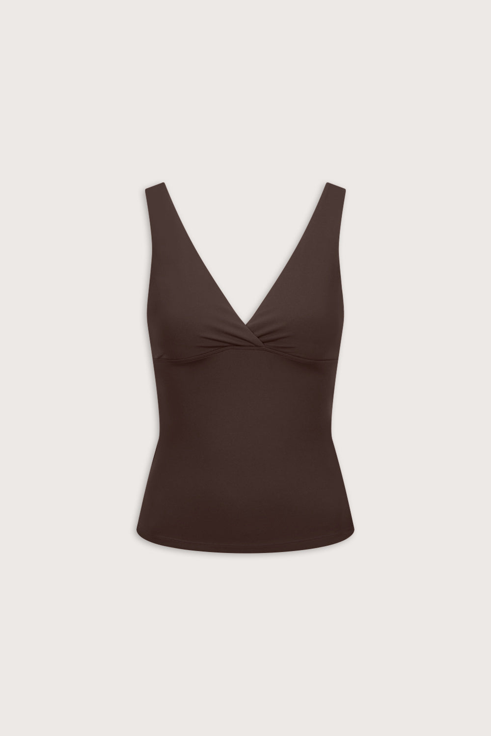Women's Brown V-Neck Vest with built in push up bra support 