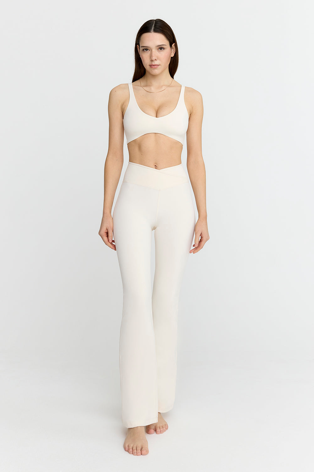 White shop flare trousers