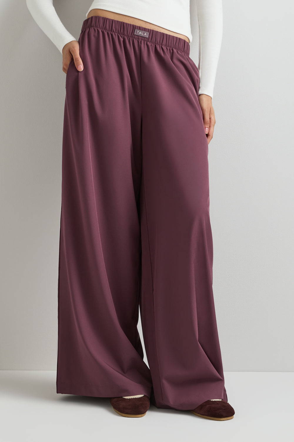 Wide Leg Studio Pant - Light Fig & Fig