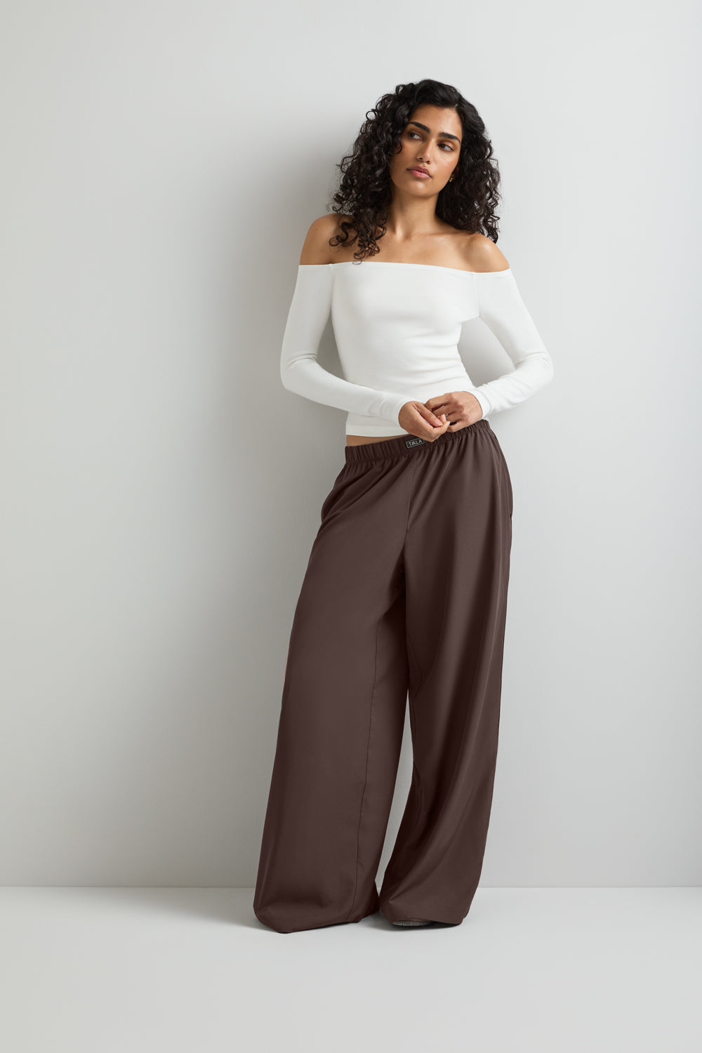 Wide Leg Studio Pant - Mocha Brown & Americano