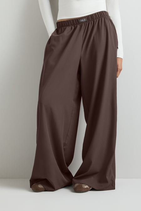 Wide Leg Studio Pant - Mocha Brown & Americano