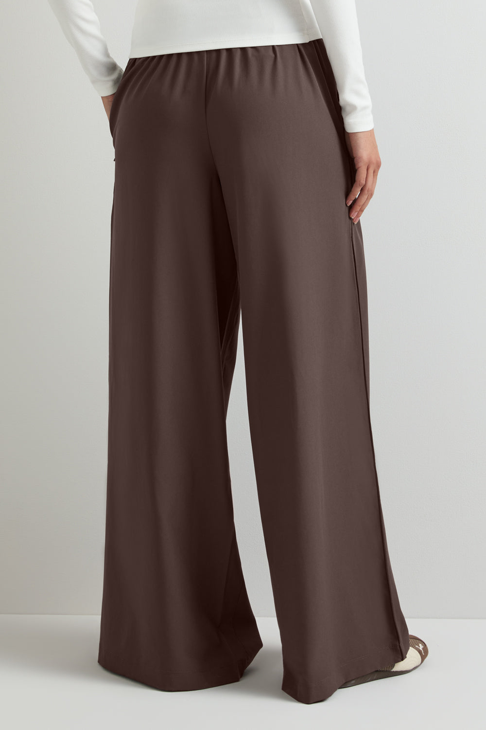 Wide Leg Studio Pant - Mocha Brown & Americano