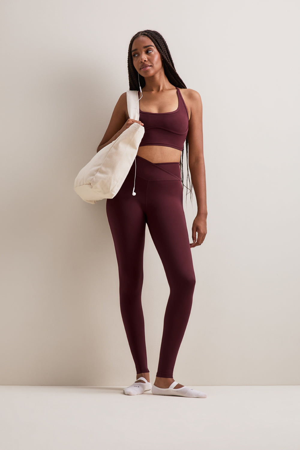 DayFlex Wrap High Waisted Legging - Burgundy