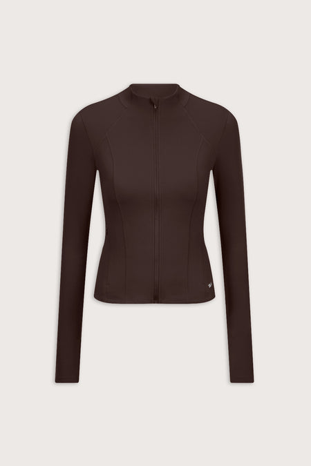 DayFlex Zip Through Sports Jacket - Chestnut Brown
