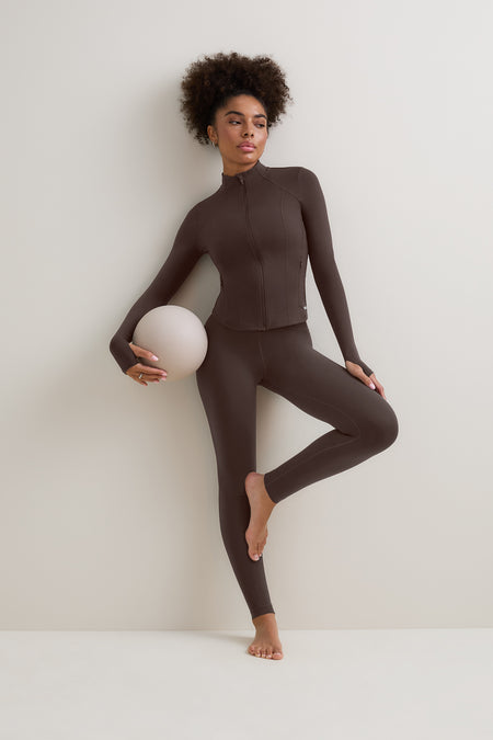 DayFlex Zip Through Sports Jacket - Chestnut Brown