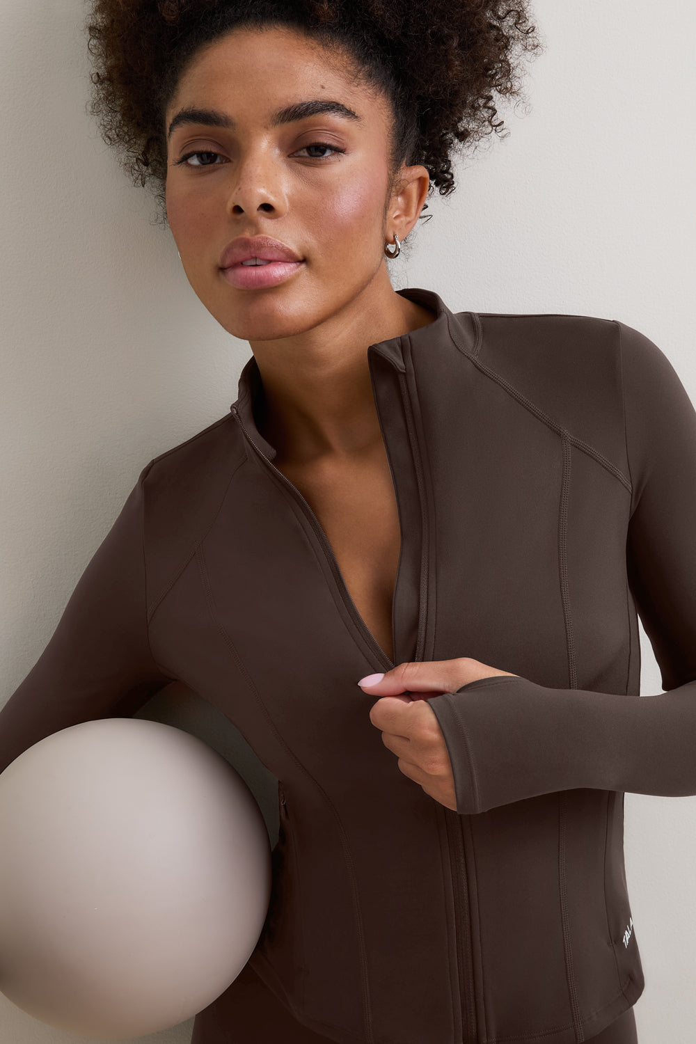 DayFlex Zip Through Sports Jacket - Chestnut Brown