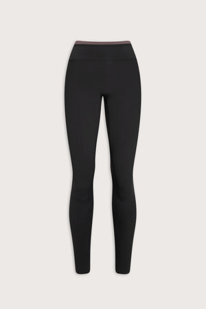DayFlex Contrast Panel High Waisted Legging - Shadow Black / Mocha Brown