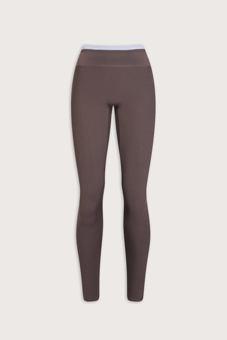 DayFlex Contrast Panel High Waisted Legging - Mocha Brown / Lilac