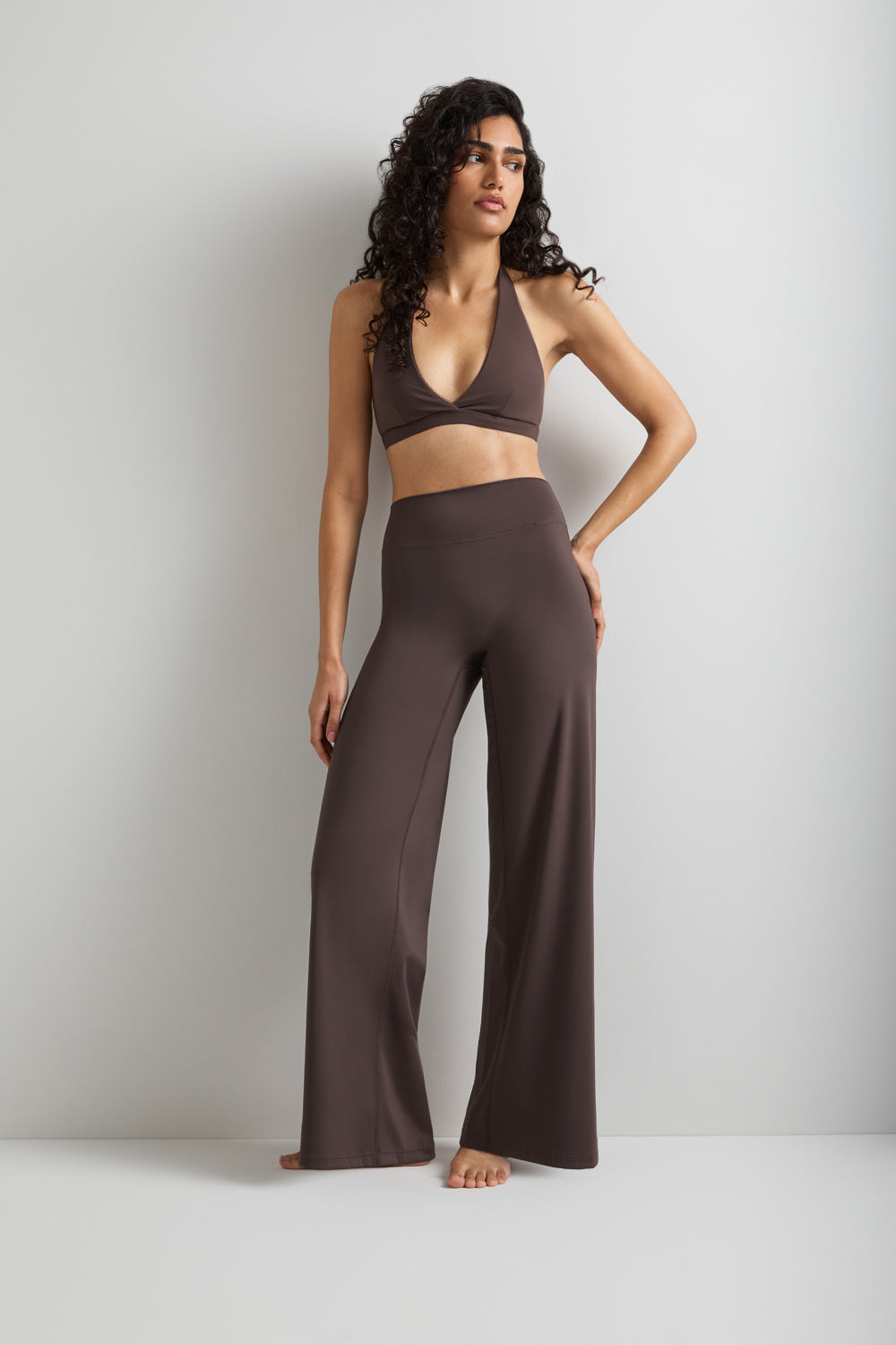 DayFlex Halter Sports Bra - Mocha Brown