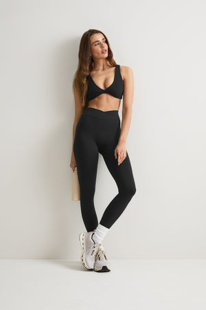 DayFlex Wrap High Waisted Legging - Shadow Black