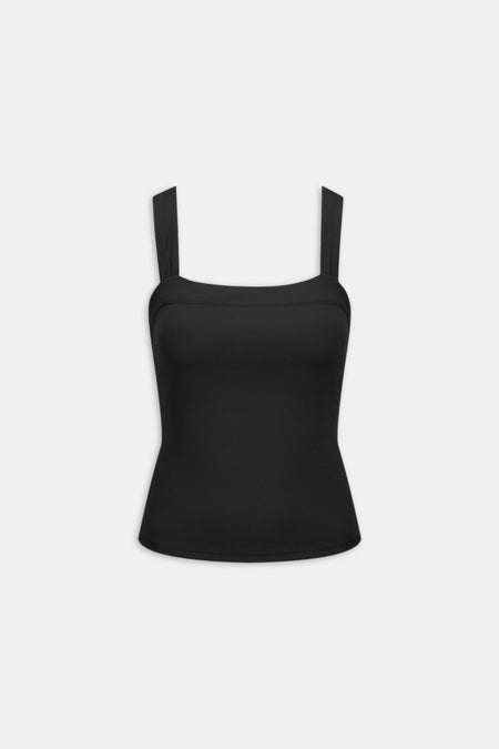 DayFlex Ruched Strap Vest - Shadow Black