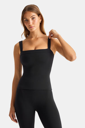 DayFlex Ruched Strap Vest - Shadow Black