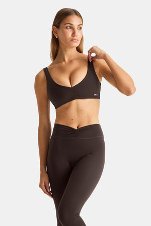 DayFlex Ruched Front Sports Bra - Americano