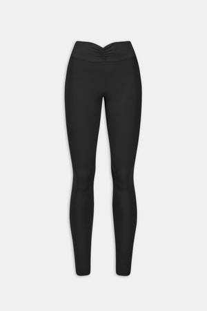 DayFlex Ruched Waist No Front Seam Legging - Shadow Black