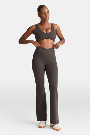 DayFlex Wrap Flared Yoga Pant - Deep Taupe