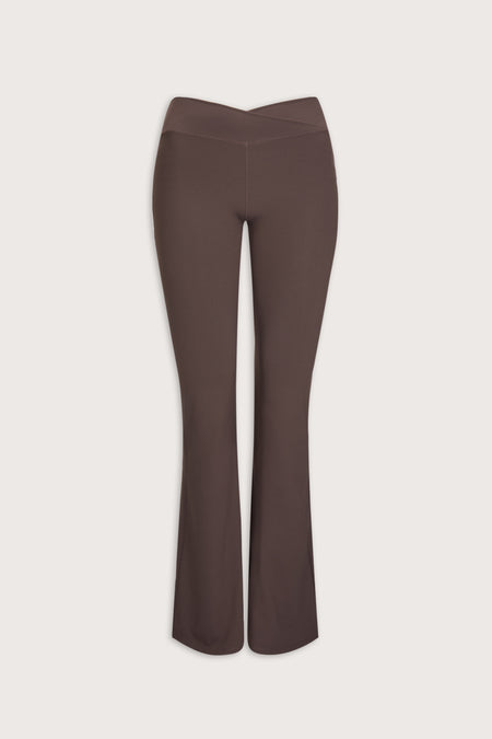 DayFlex Soft Wrap Yoga Pant - Mocha Brown