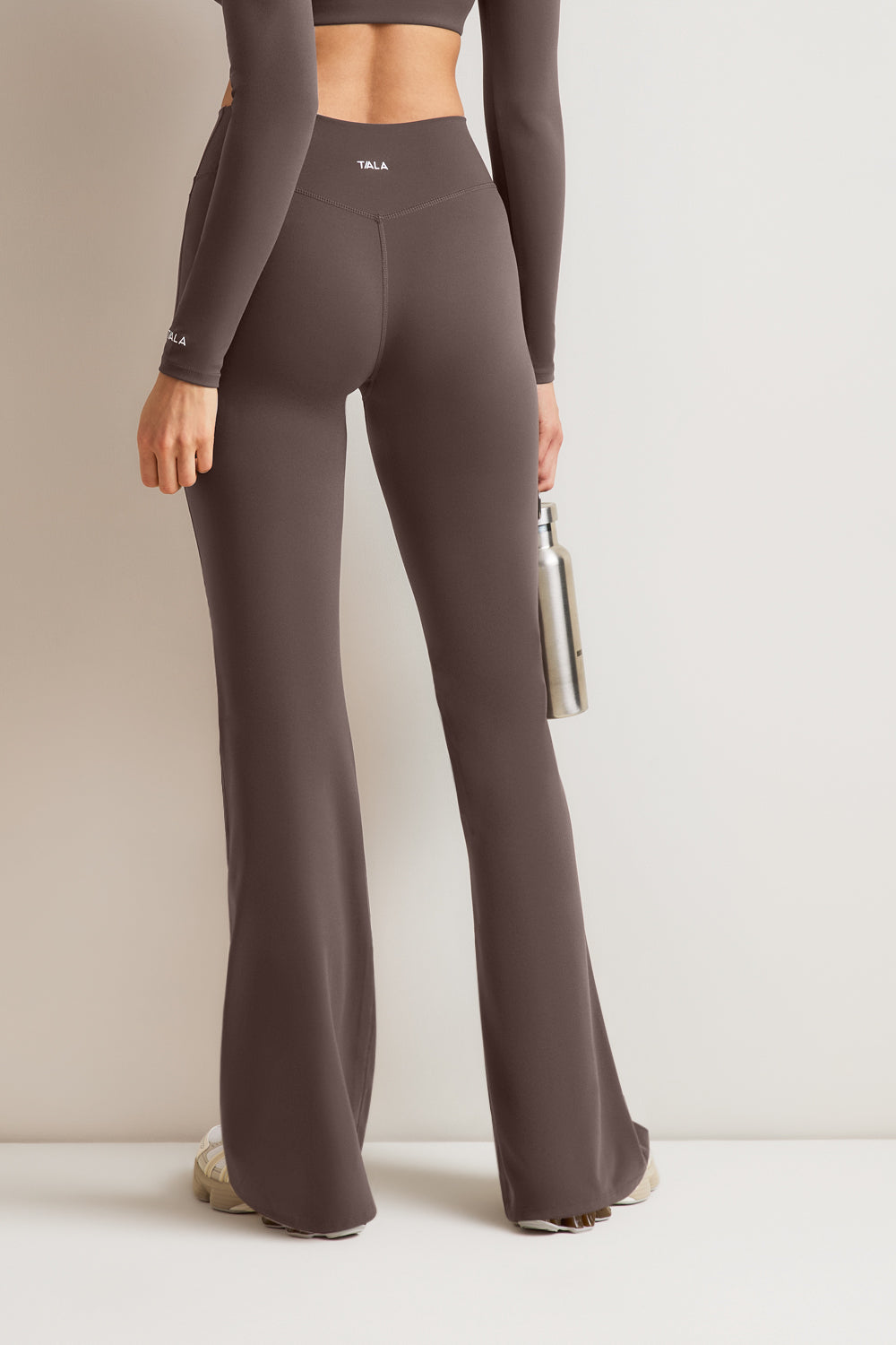 DayFlex Wrap Flared Yoga Pant No Front Seam - Mocha Brown