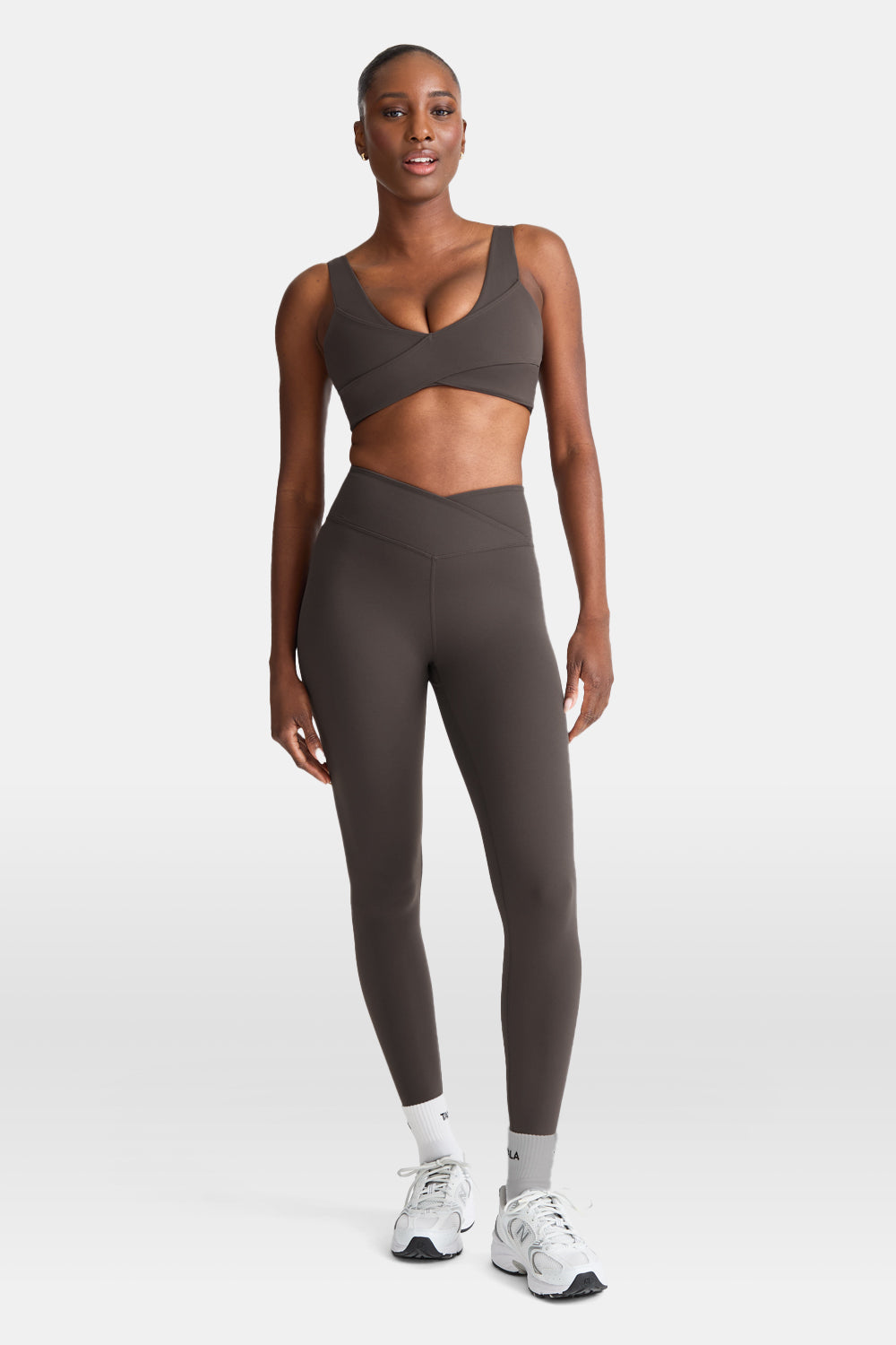 DayFlex Wrap Front Sports Bra - Deep Taupe