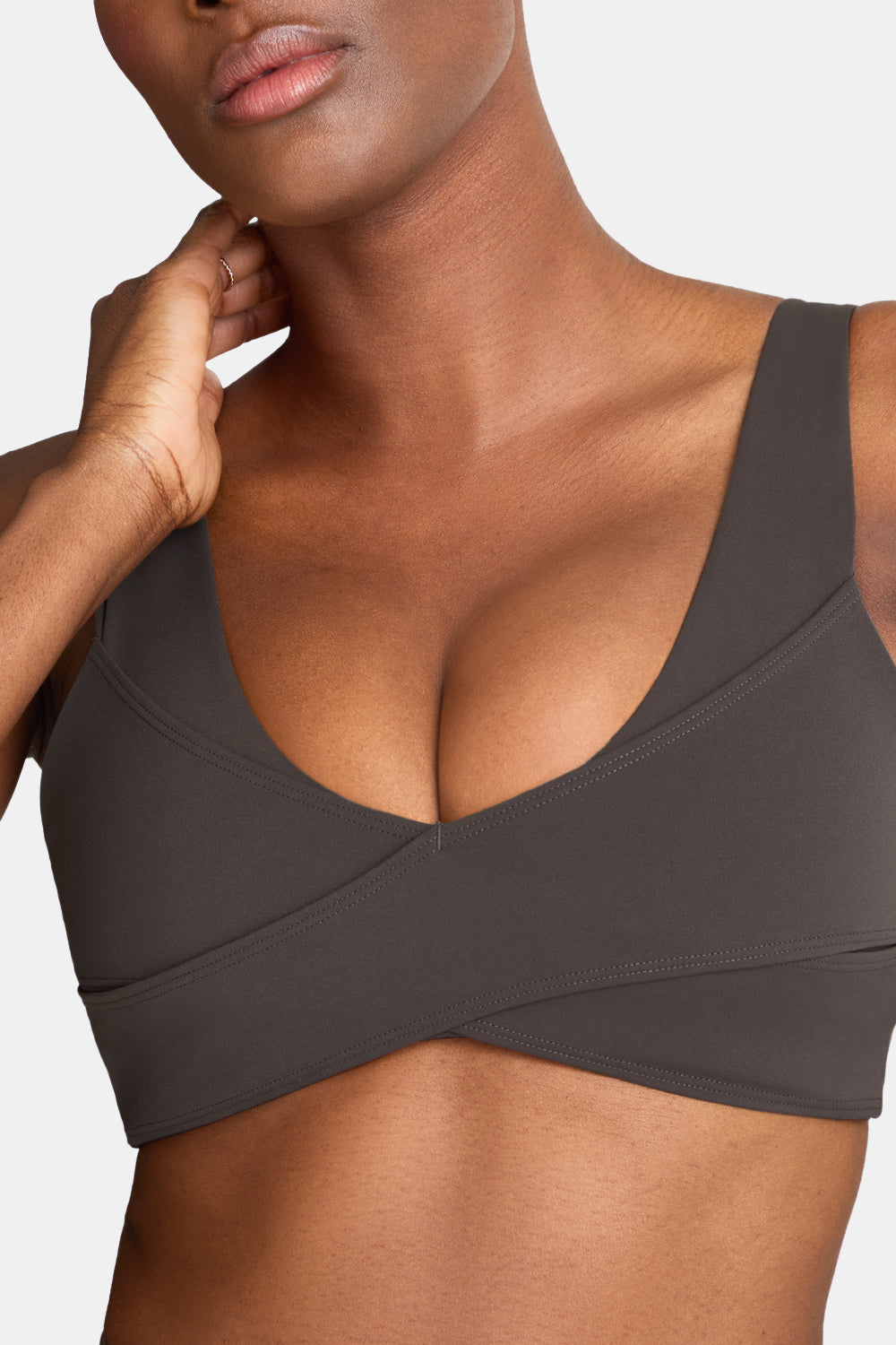 DayFlex Wrap Front Sports Bra - Deep Taupe