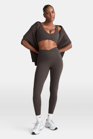DayFlex Wrap High Waisted Legging - Deep Taupe