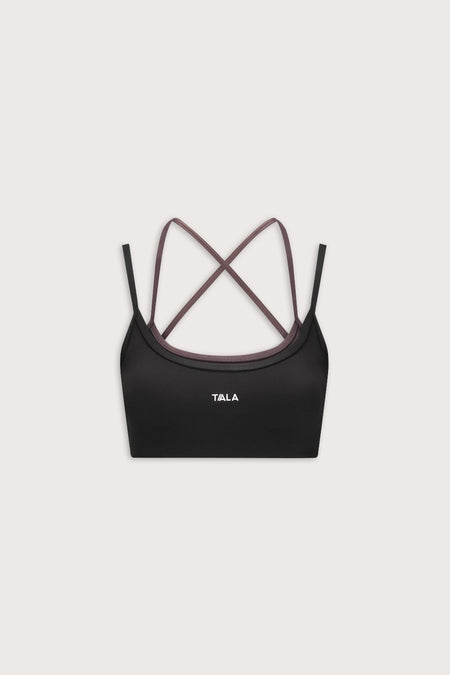DayFlex Double Layer Sports Bra - Shadow Black / Mocha Brown