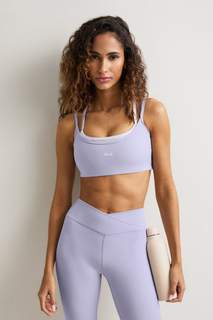 DayFlex Double Layer Sports Bra - Lilac / Grey Marl
