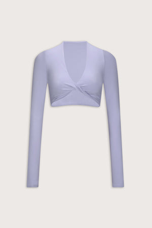 DayFlex Twist Front Long Sleeve Top - Lilac
