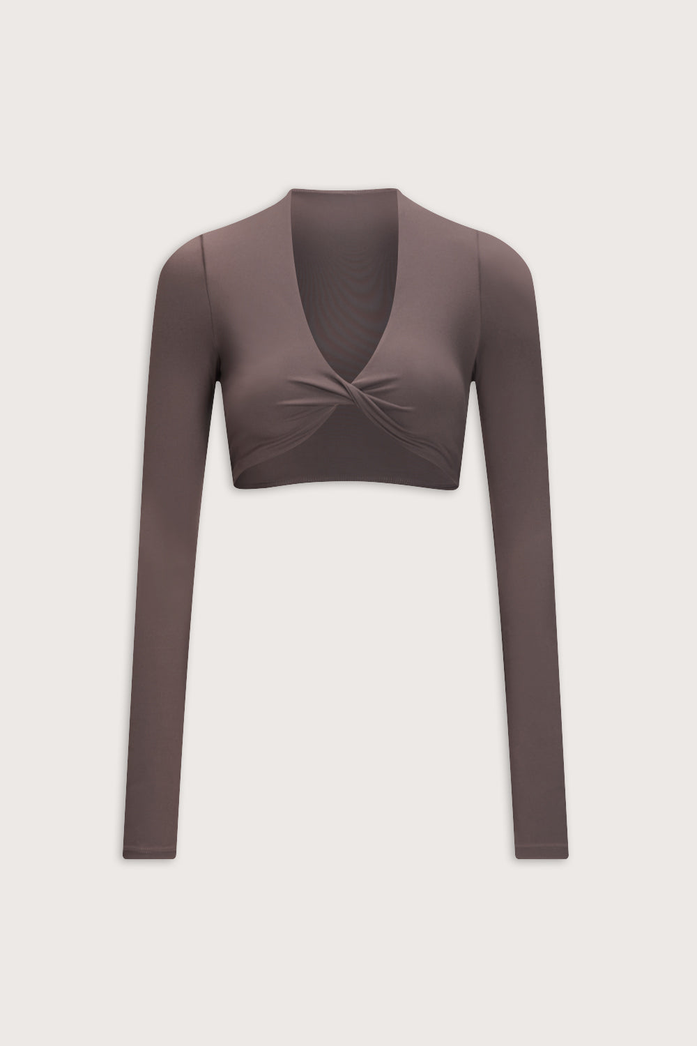 DayFlex Twist Front Long Sleeve Top - Mocha Brown