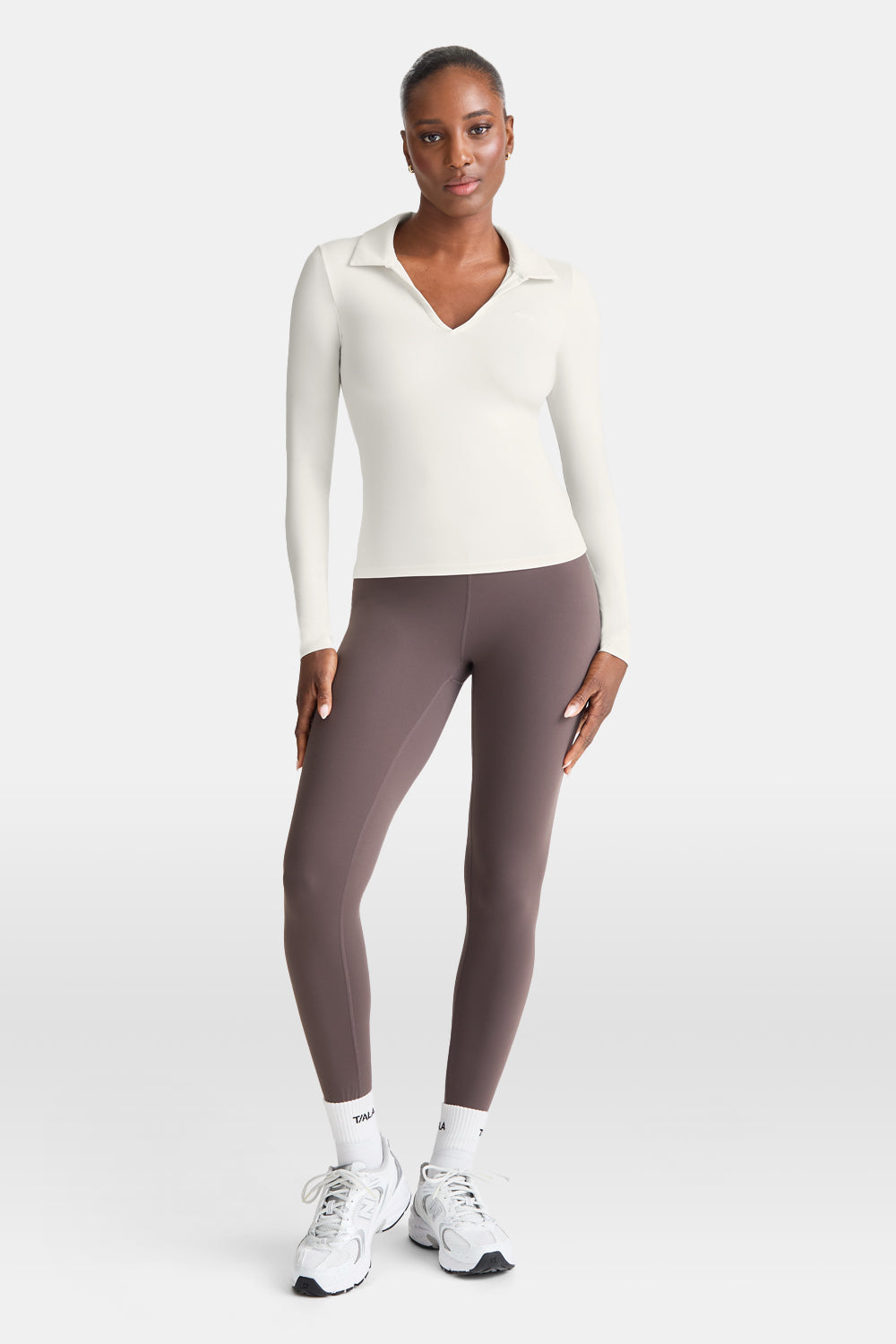 DayFlex Long Sleeve Lightweight Polo - Ivory