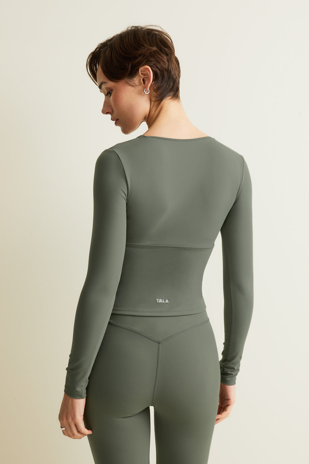 DayFlex V Neck Top - Light Moss