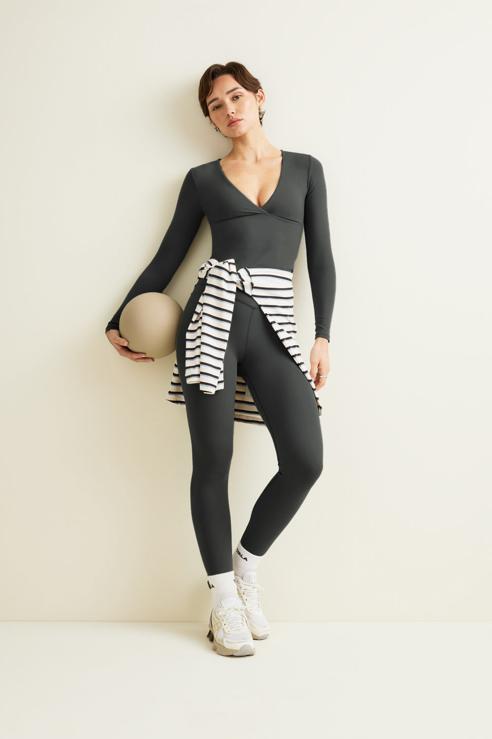 DayFlex V Neck Top - Slate Green