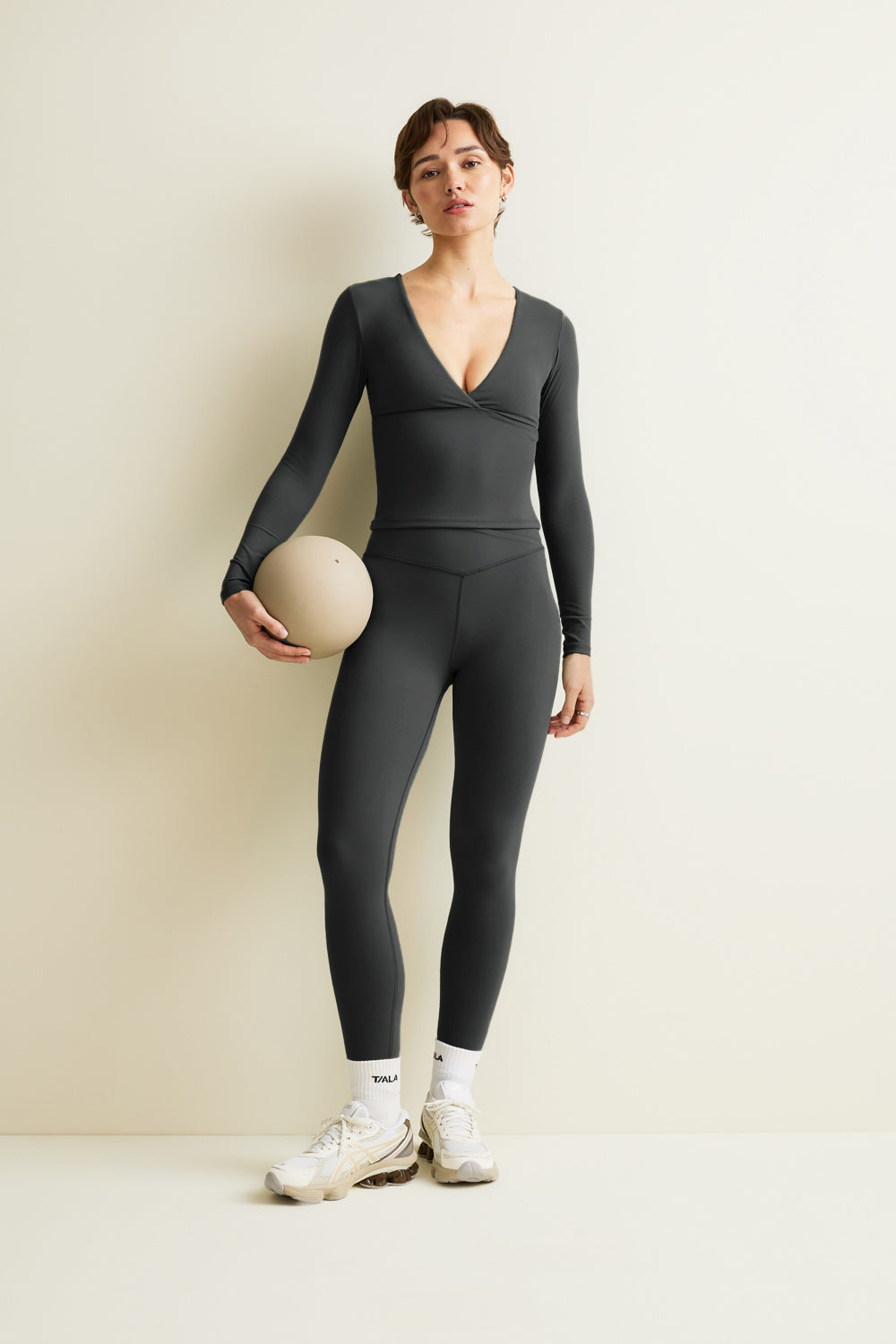 DayFlex V Neck Top - Slate Green