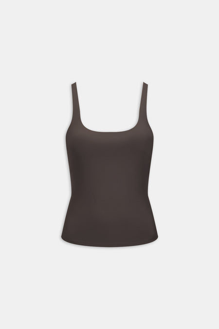 DayFlex Square Neck Full Length Vest - Mocha Brown