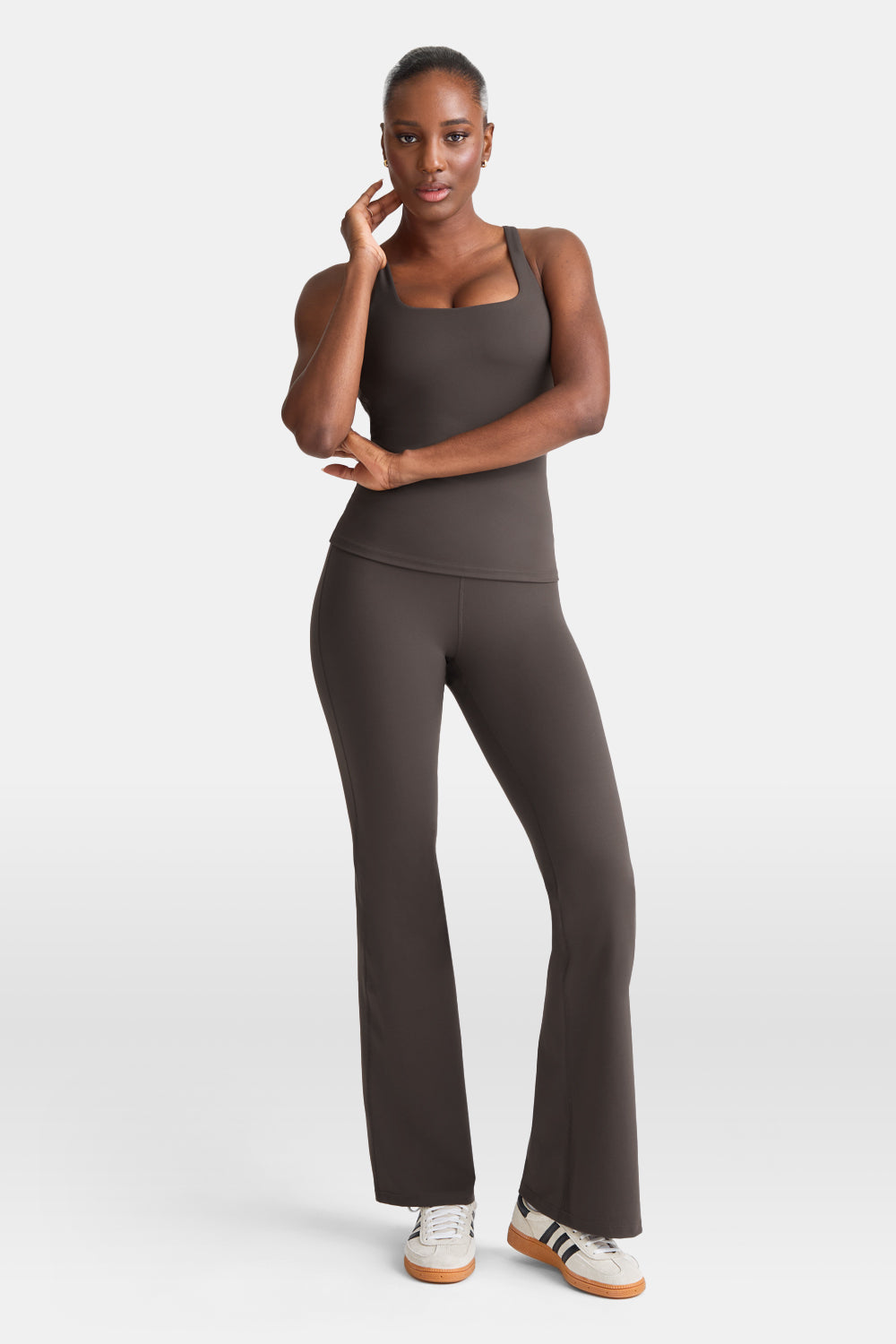 DayFlex Square Neck Full Length Vest - Deep Taupe
