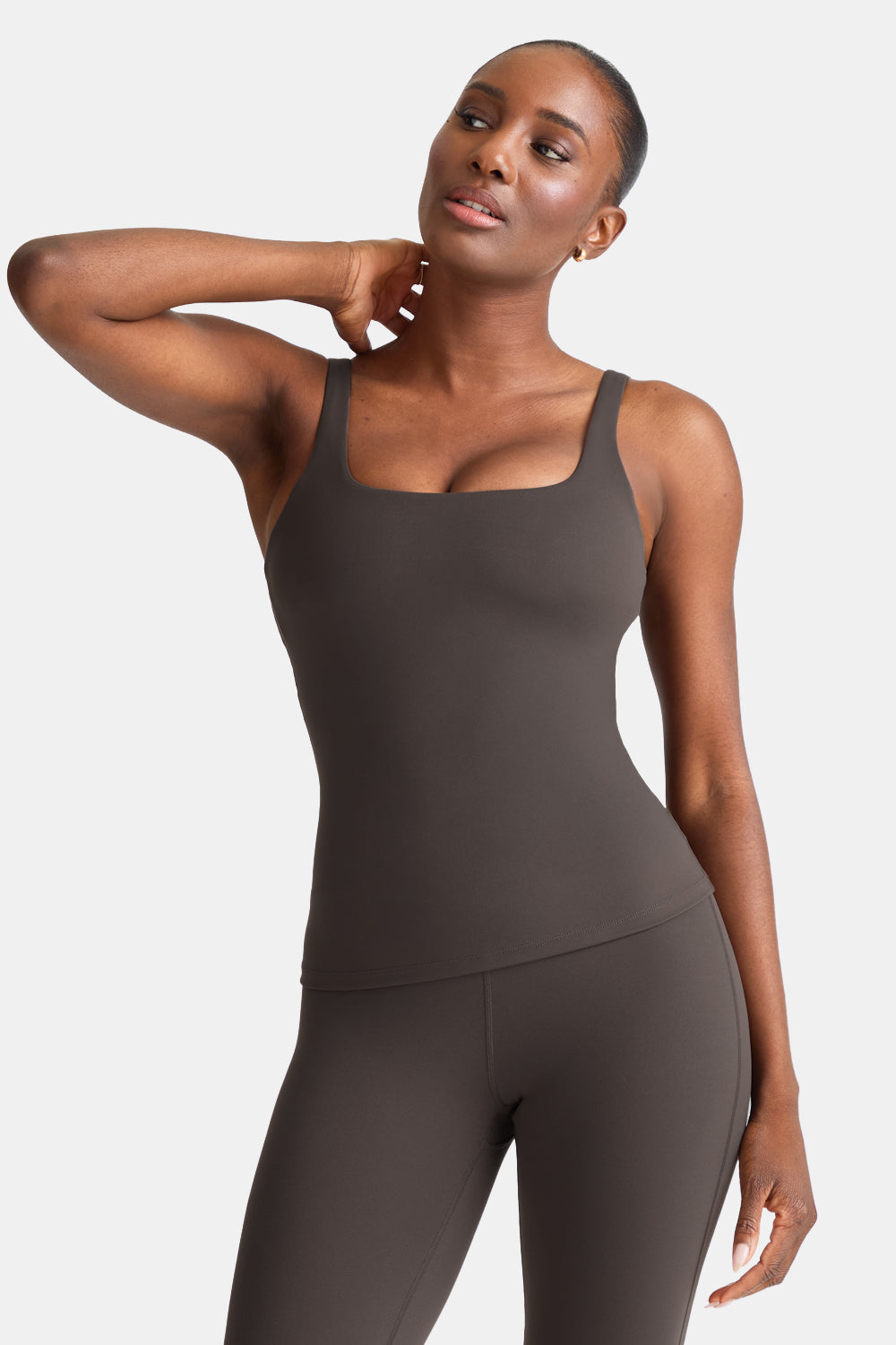 DayFlex Square Neck Full Length Vest - Deep Taupe