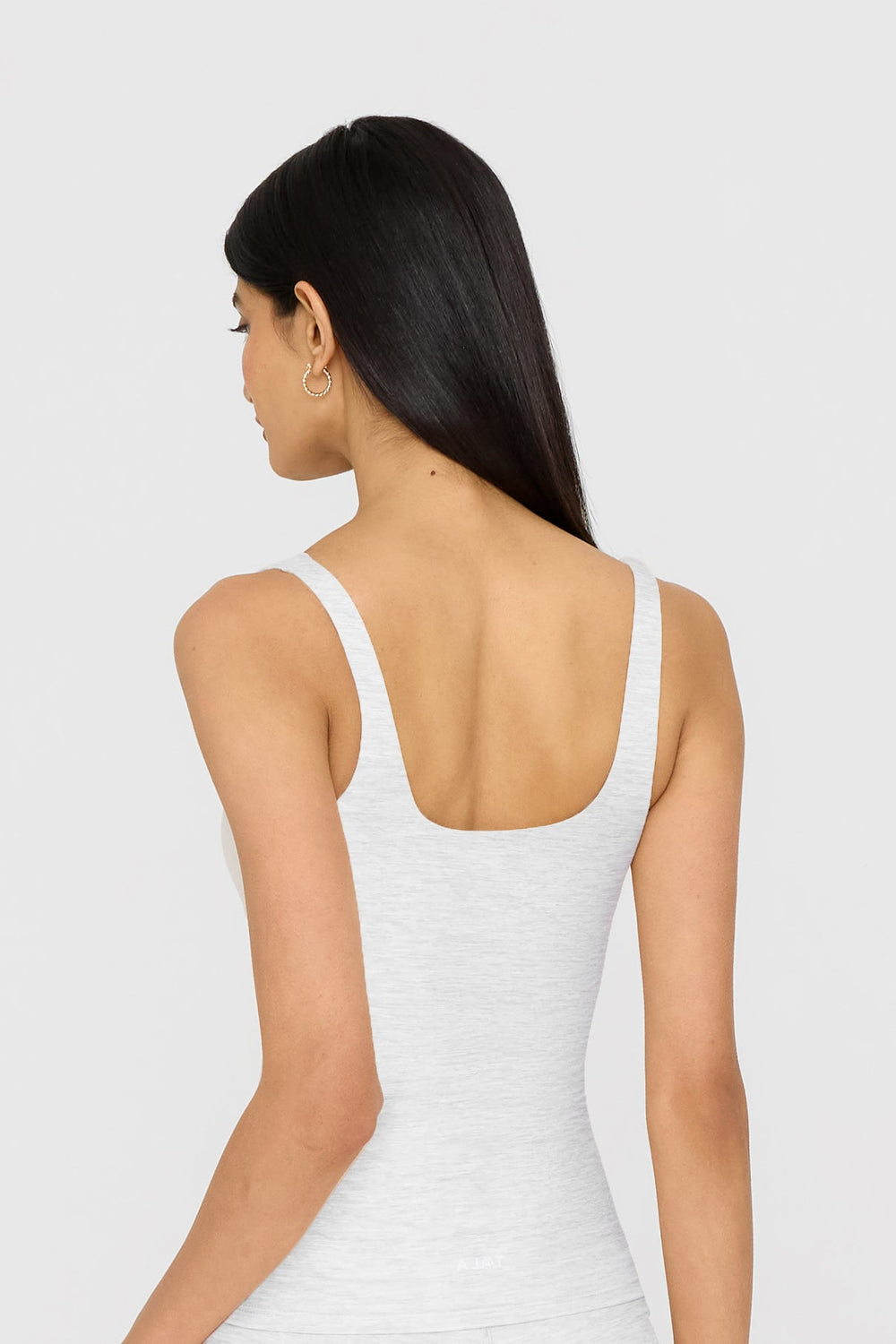 DayFlex Square Neck Full Length Vest - Grey Marl